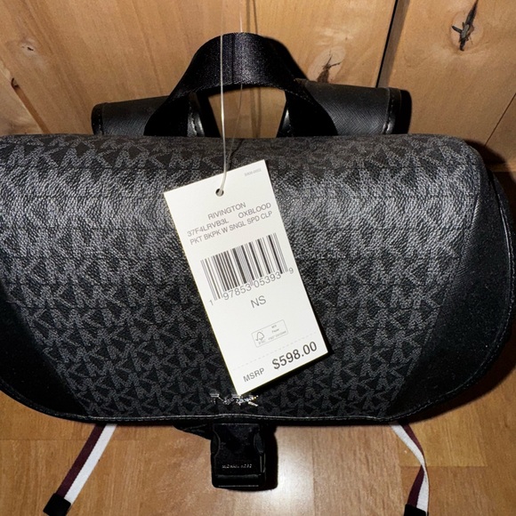 Michael Kors Rivington Logo Stripe Backpack - Picture 4 of 8